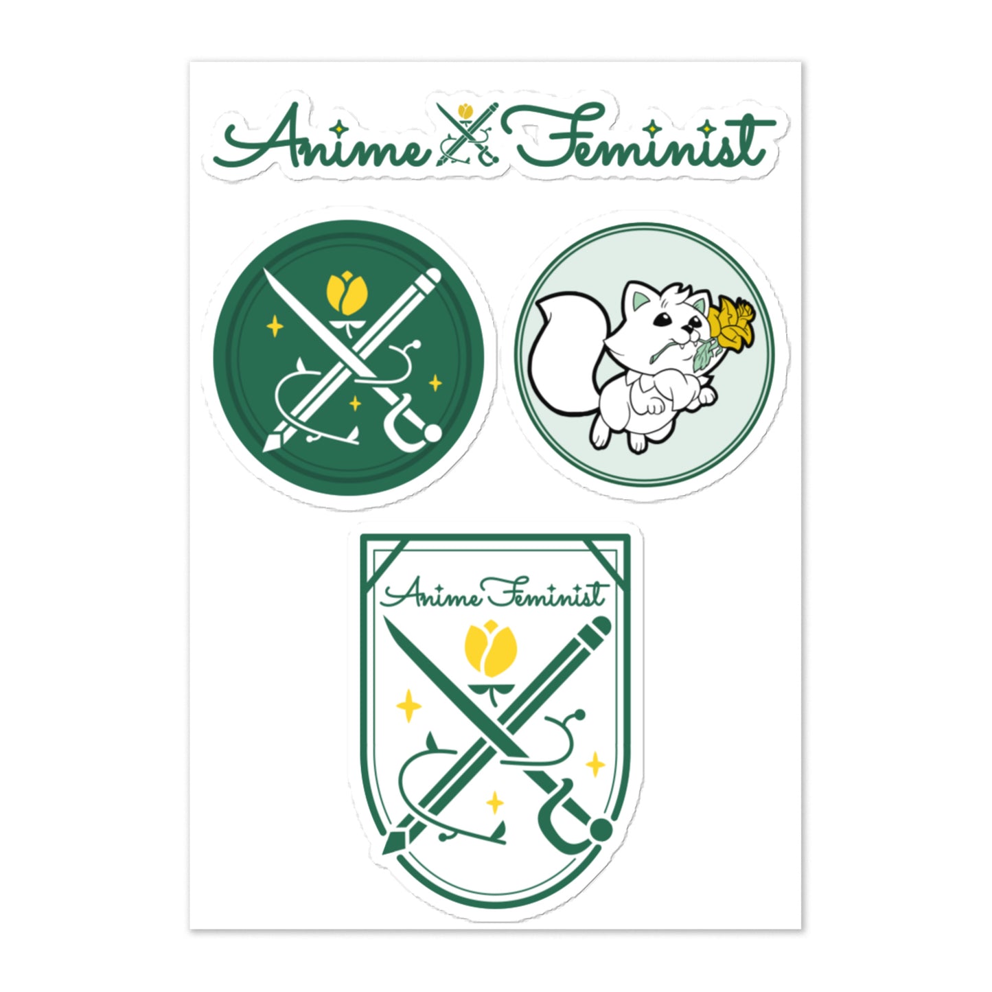 AniFem Logo & Crest Sticker Sheet