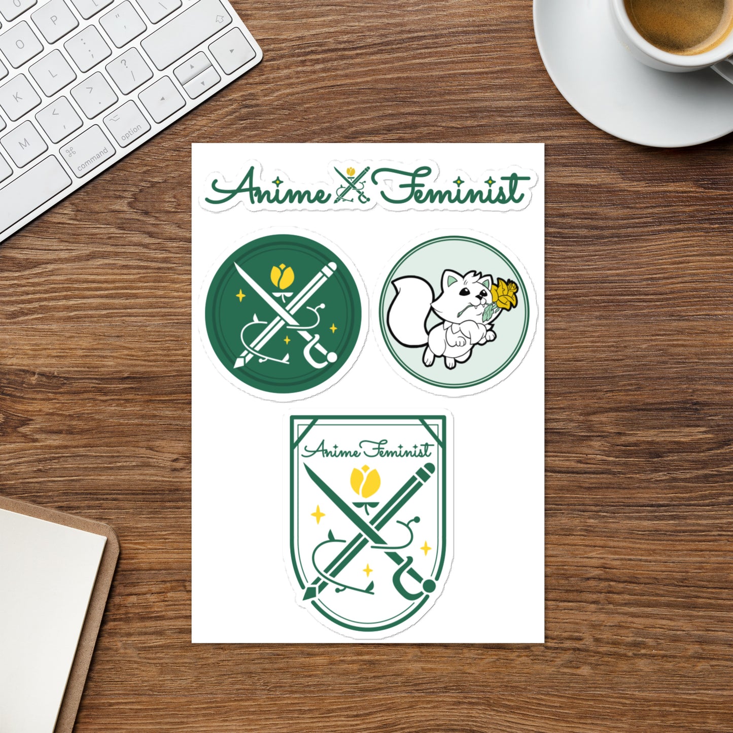 AniFem Logo & Crest Sticker Sheet