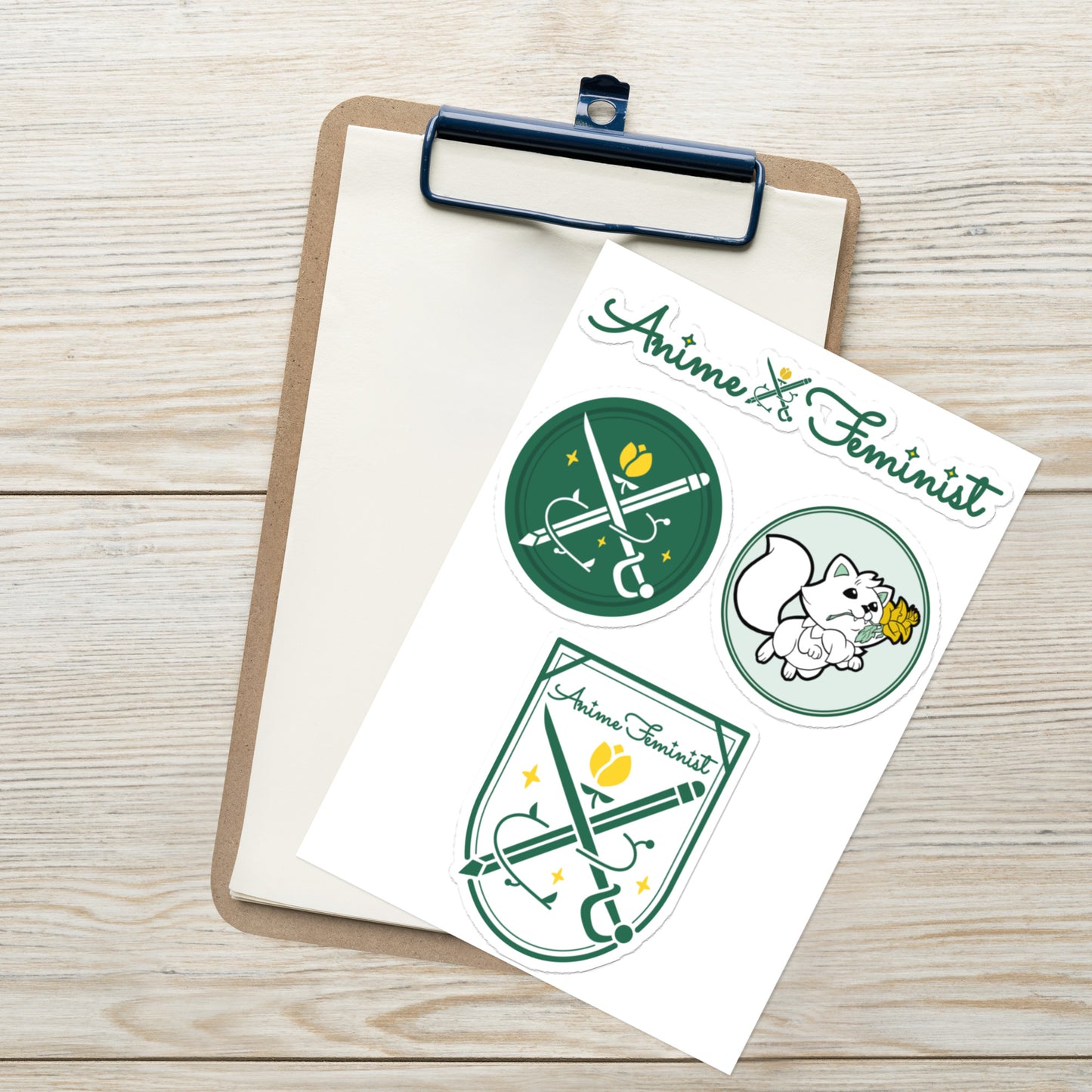 AniFem Logo & Crest Sticker Sheet