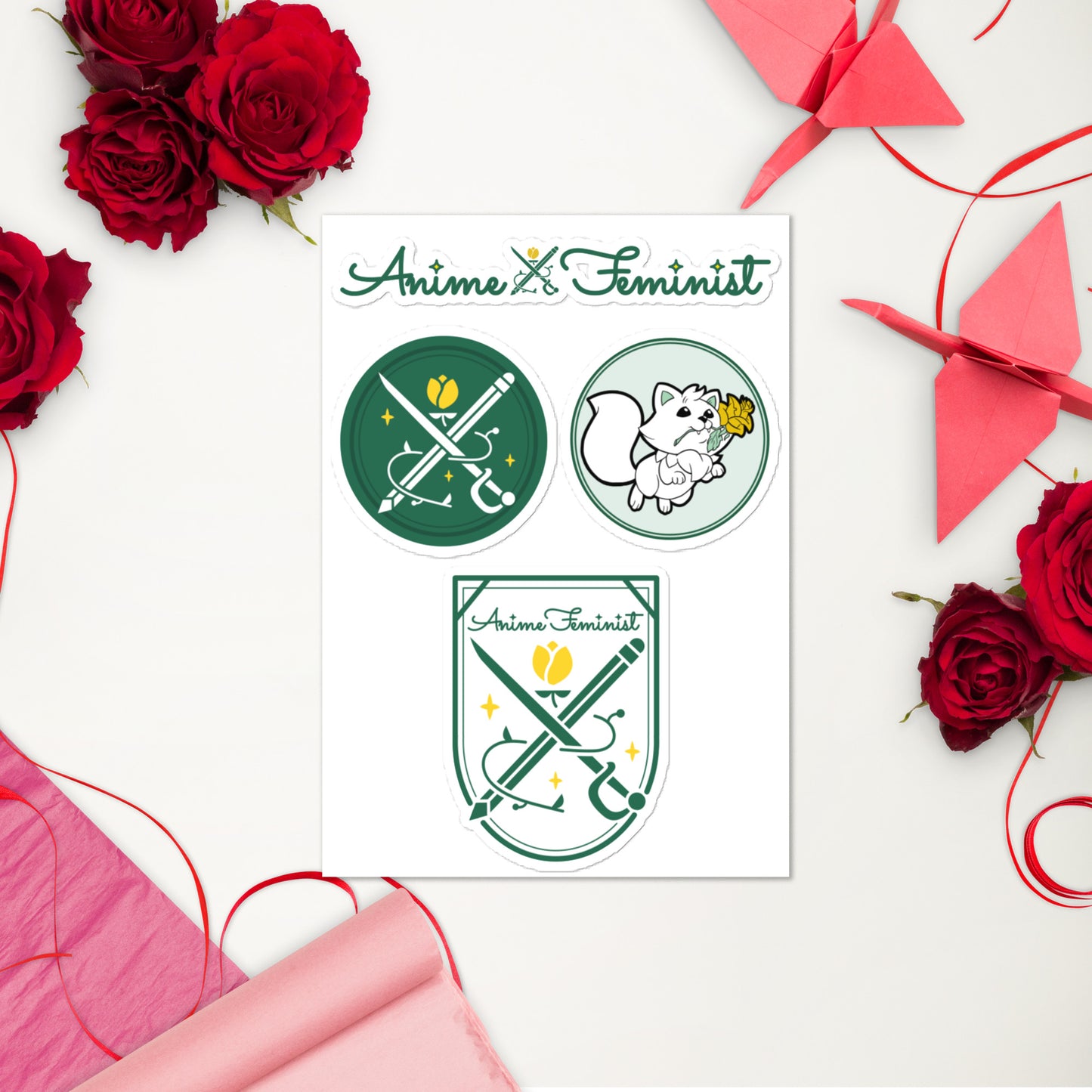 AniFem Logo & Crest Sticker Sheet