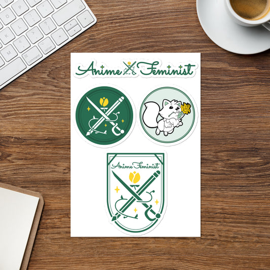 AniFem Logo & Crest Sticker Sheet